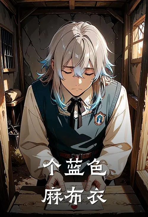 个蓝色麻布衣