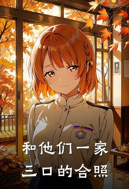 和他们一家三口的合照